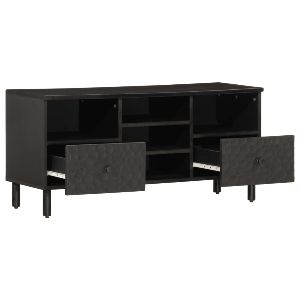 vidaXL TV Cabinet Black 100x33x46 cm Solid Wood Mango