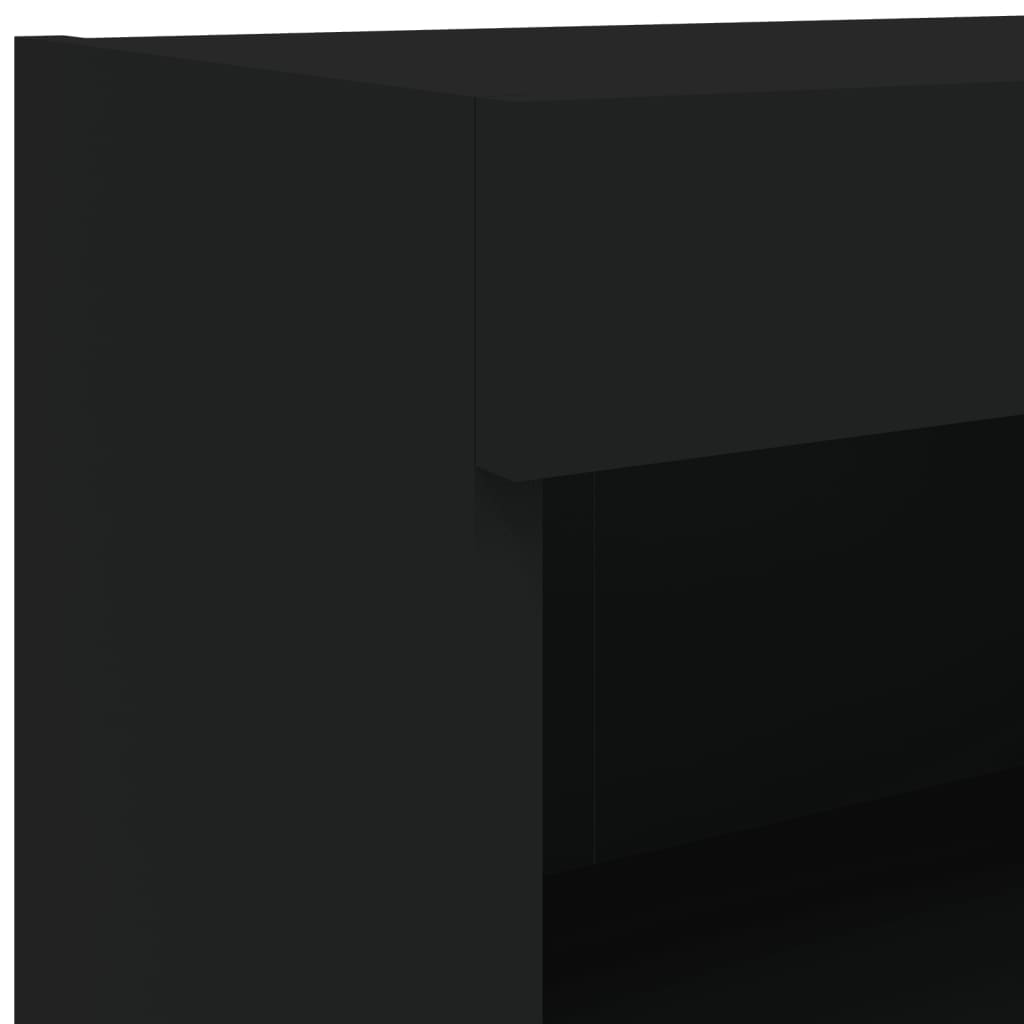 vidaXL 5 Piece TV Wall Units with LED Black Engineered Wood