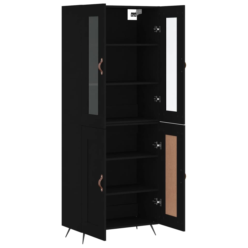 vidaXL Highboard Black 69.5x34x180 cm Engineered Wood