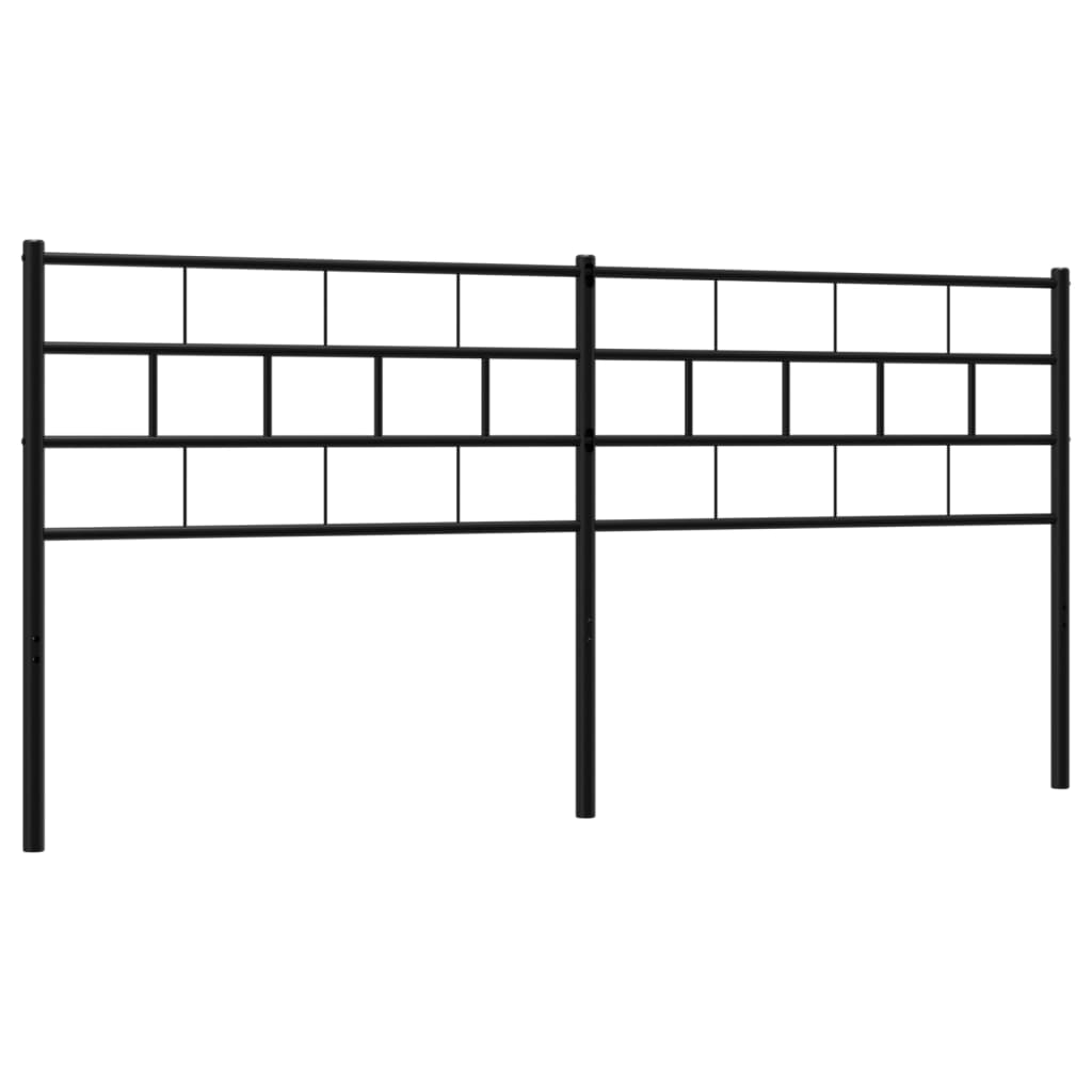 vidaXL Metal Headboard Black 180 cm