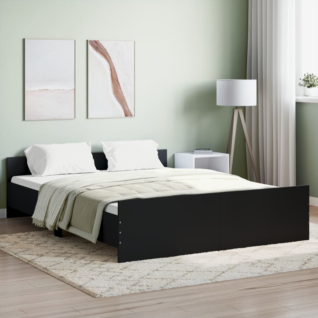 vidaXL Bed Frame without Mattress Black 160x200 cm