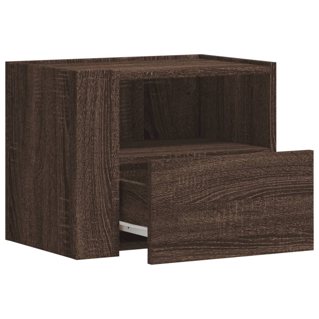 vidaXL Wall-mounted Bedside Cabinets 2 pcs Brown Oak 45x30x35 cm