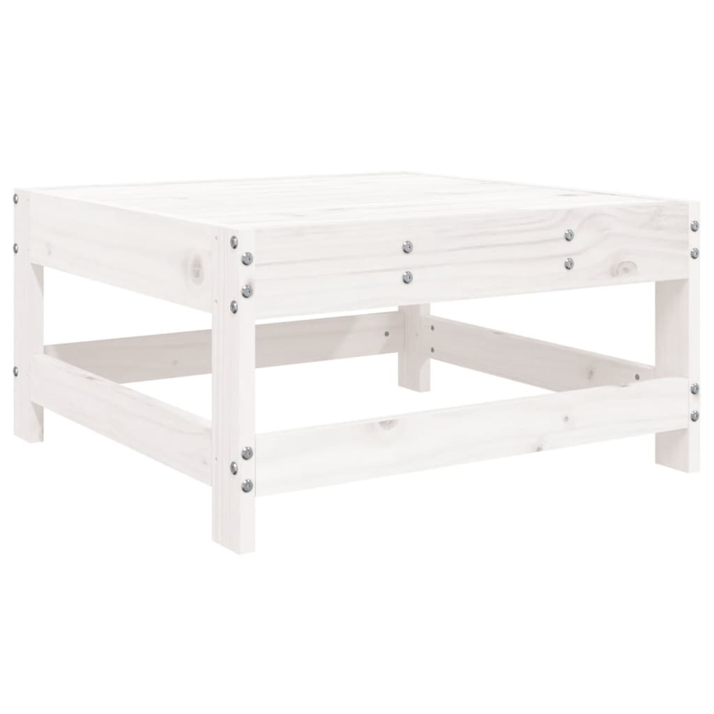 vidaXL Garden Footstool White Solid Wood Pine