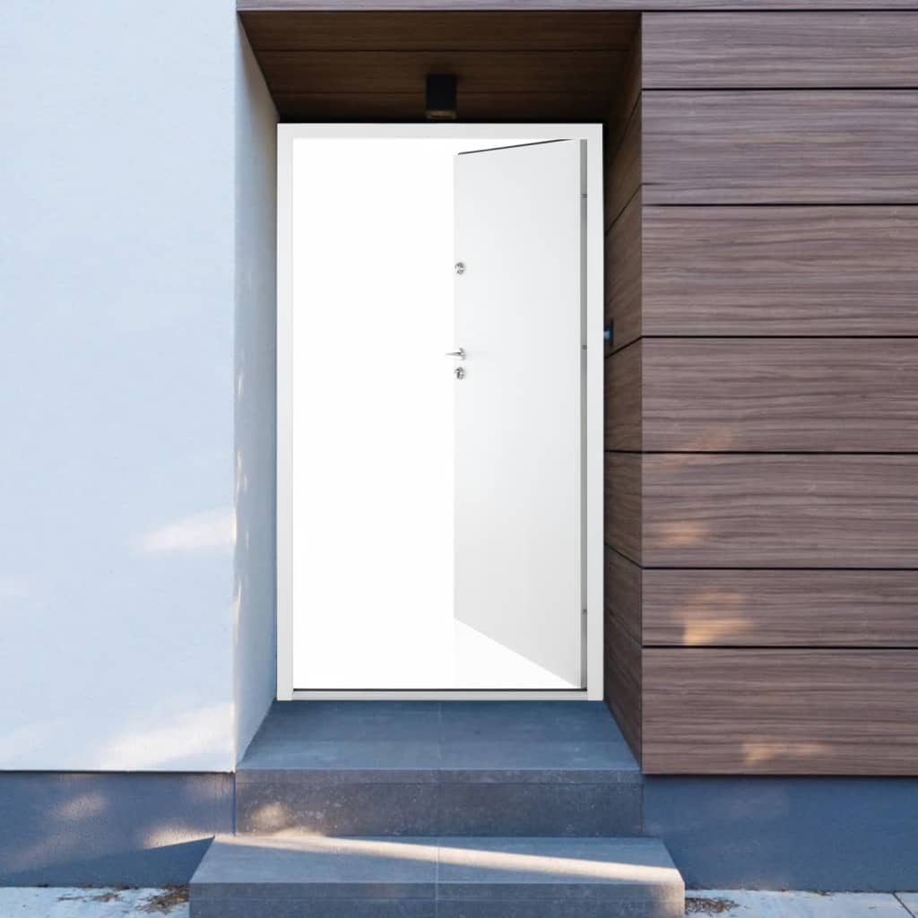 vidaXL Front Door White 90x200 cm Aluminium