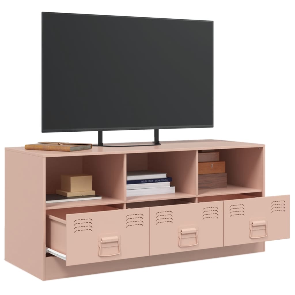 vidaXL TV Cabinet Pink 99x39x44 cm Steel