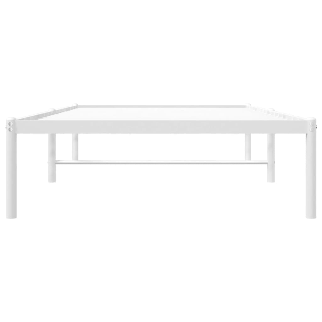 vidaXL Metal Bed Frame without Mattress White 90x200 cm