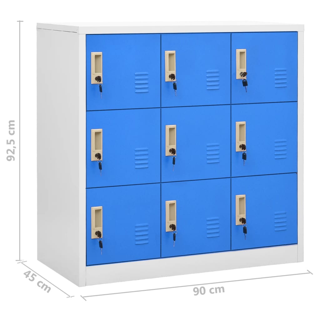 vidaXL Locker Cabinets 5 pcs Light Grey and Blue 90x45x92.5 cm Steel