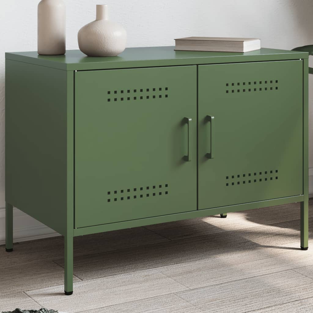 vidaXL TV Cabinet Olive Green 68x39x50.5 cm Steel