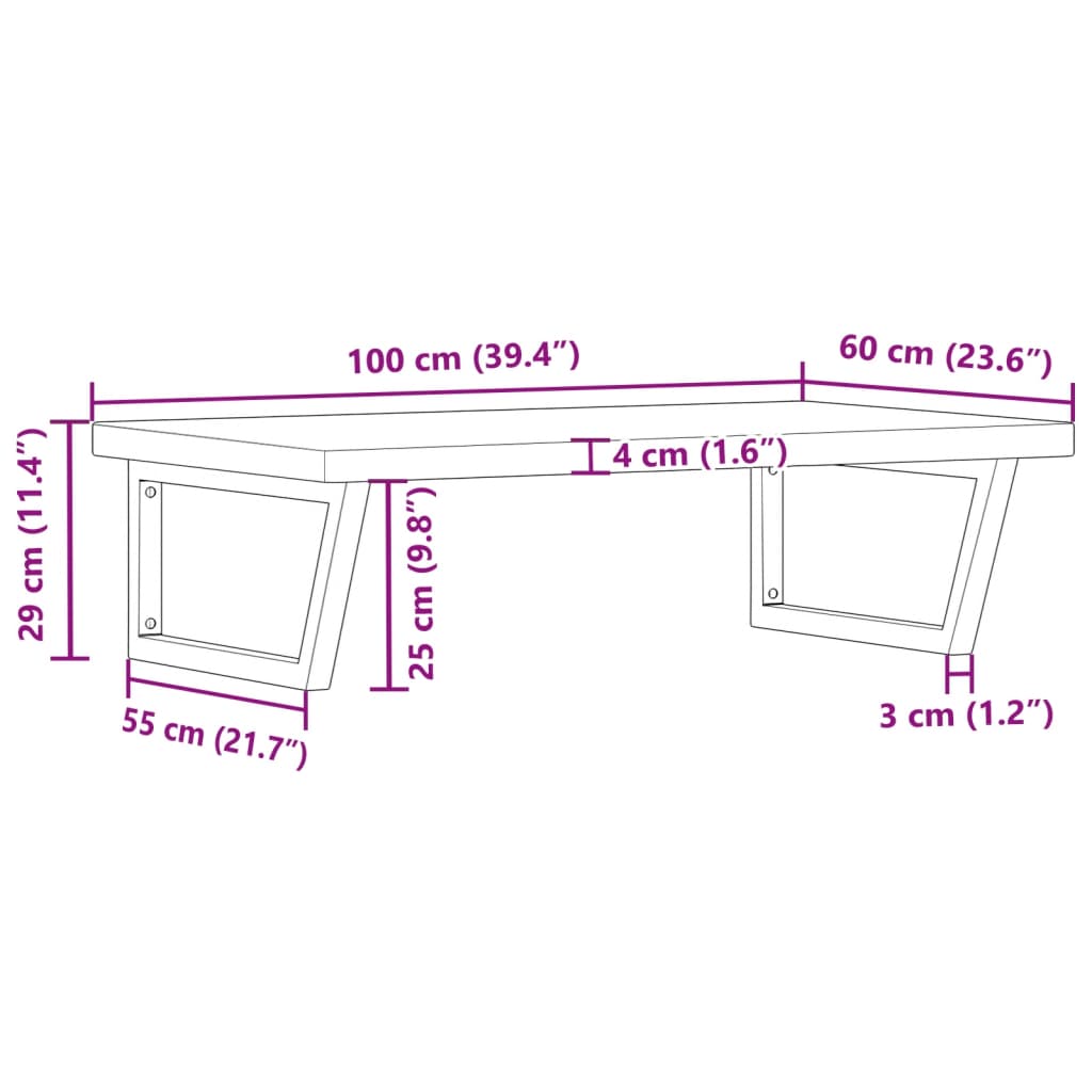 vidaXL Basin Shelf Wall Mounted Steel and Solid Wood Oak