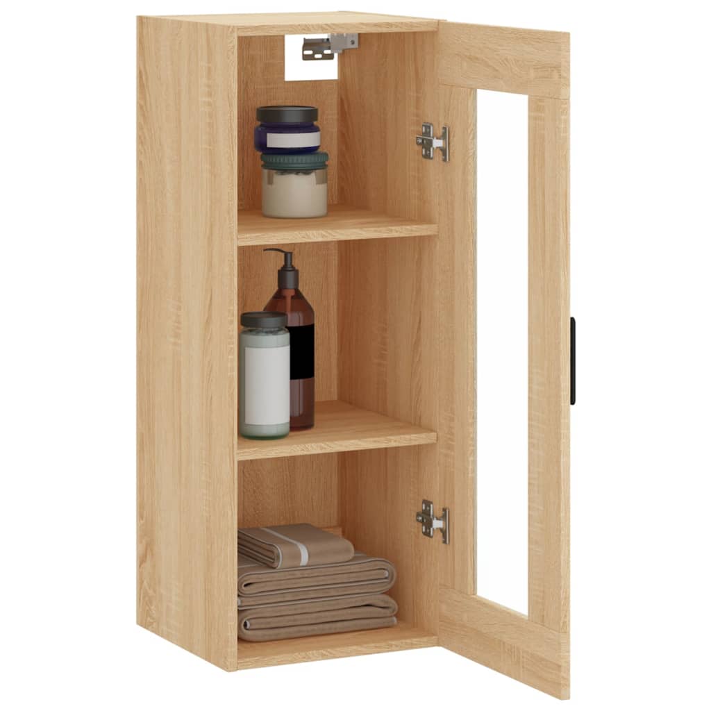 vidaXL Wall Mounted Cabinet Sonoma Oak 34.5x34x90 cm