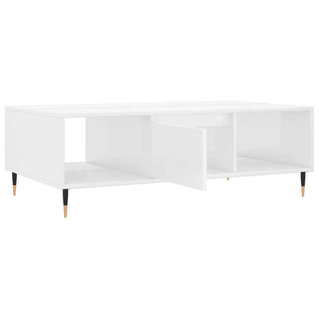 vidaXL Coffee Table High Gloss White 104x60x35 cm Engineered Wood