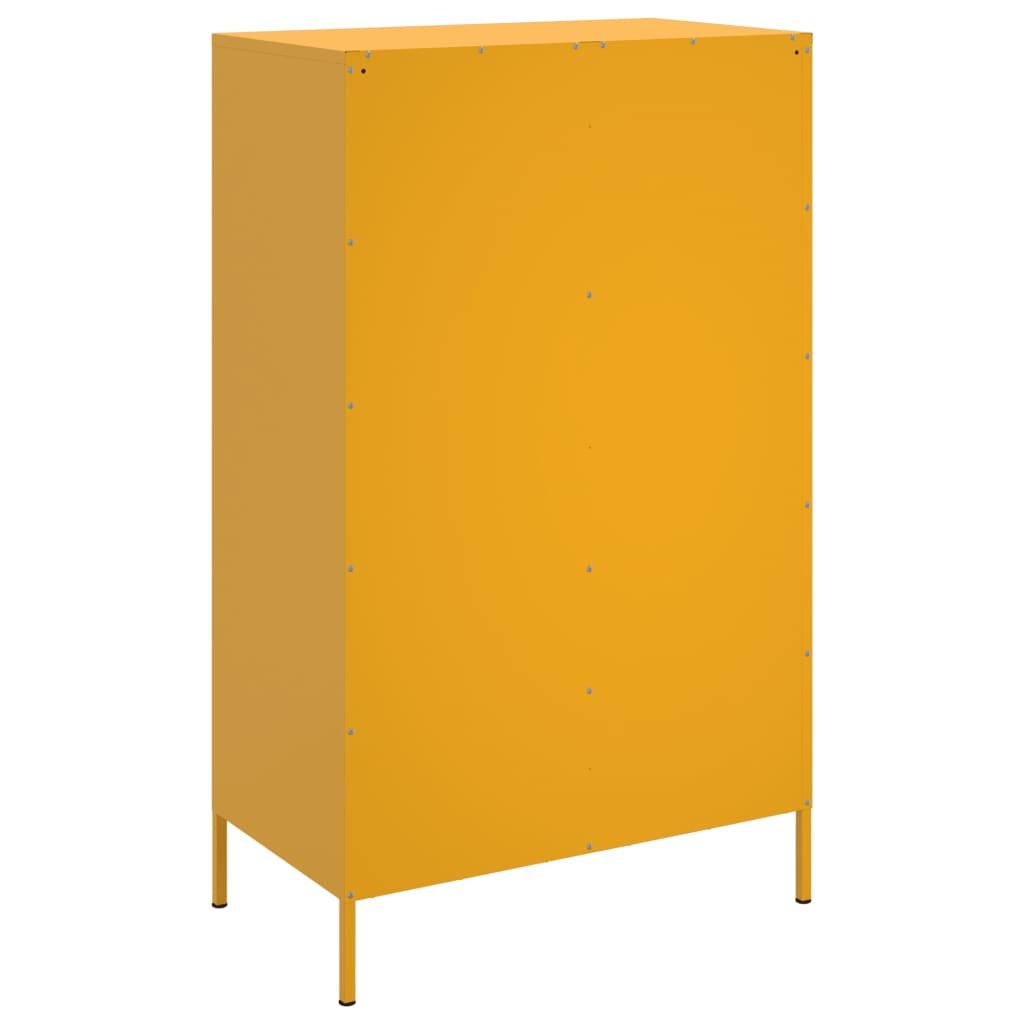 vidaXL Highboard Mustard Yellow 68x39x113 cm Steel