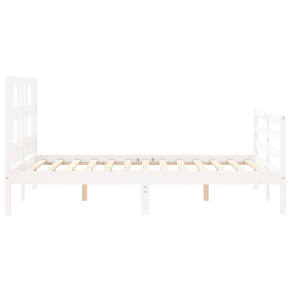 vidaXL Bed Frame without Mattress White 140x190 cm Solid Wood