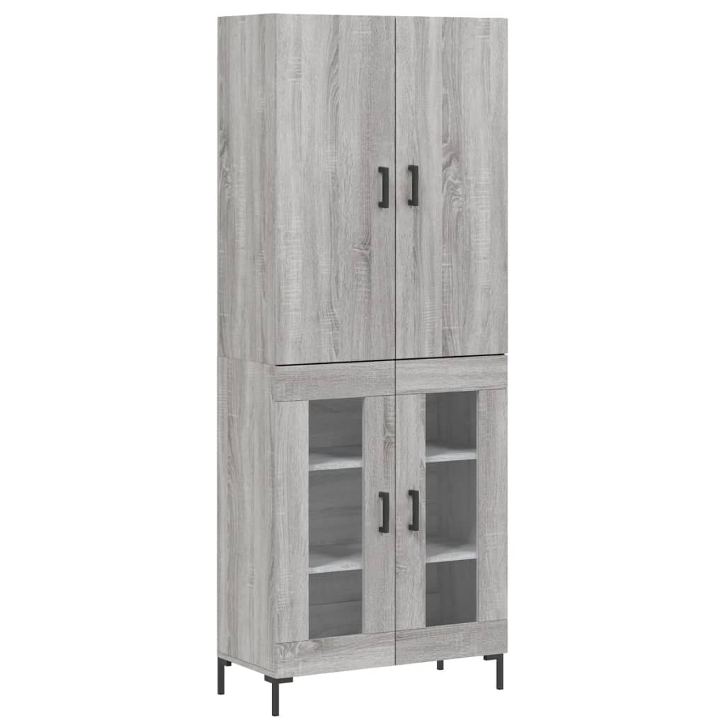 vidaXL Highboard Grey Sonoma 69.5x34x180 cm Engineered Wood