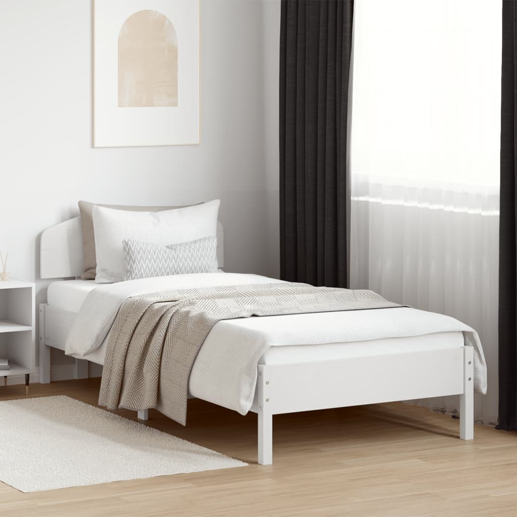 vidaXL Bed Frame without Mattress White 100x200 cm Solid Wood Pine