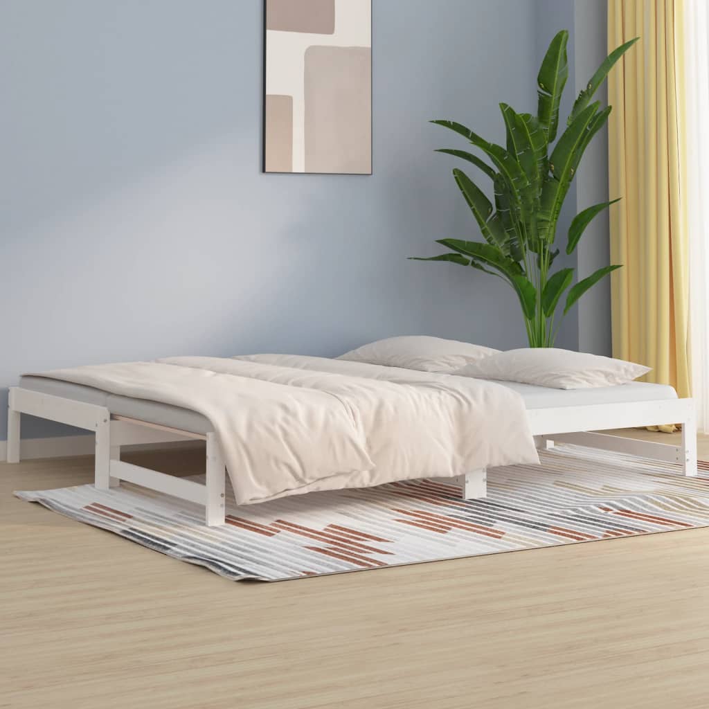 vidaXL Pull-out Day Bed without Mattress White 2x(90x190) cm