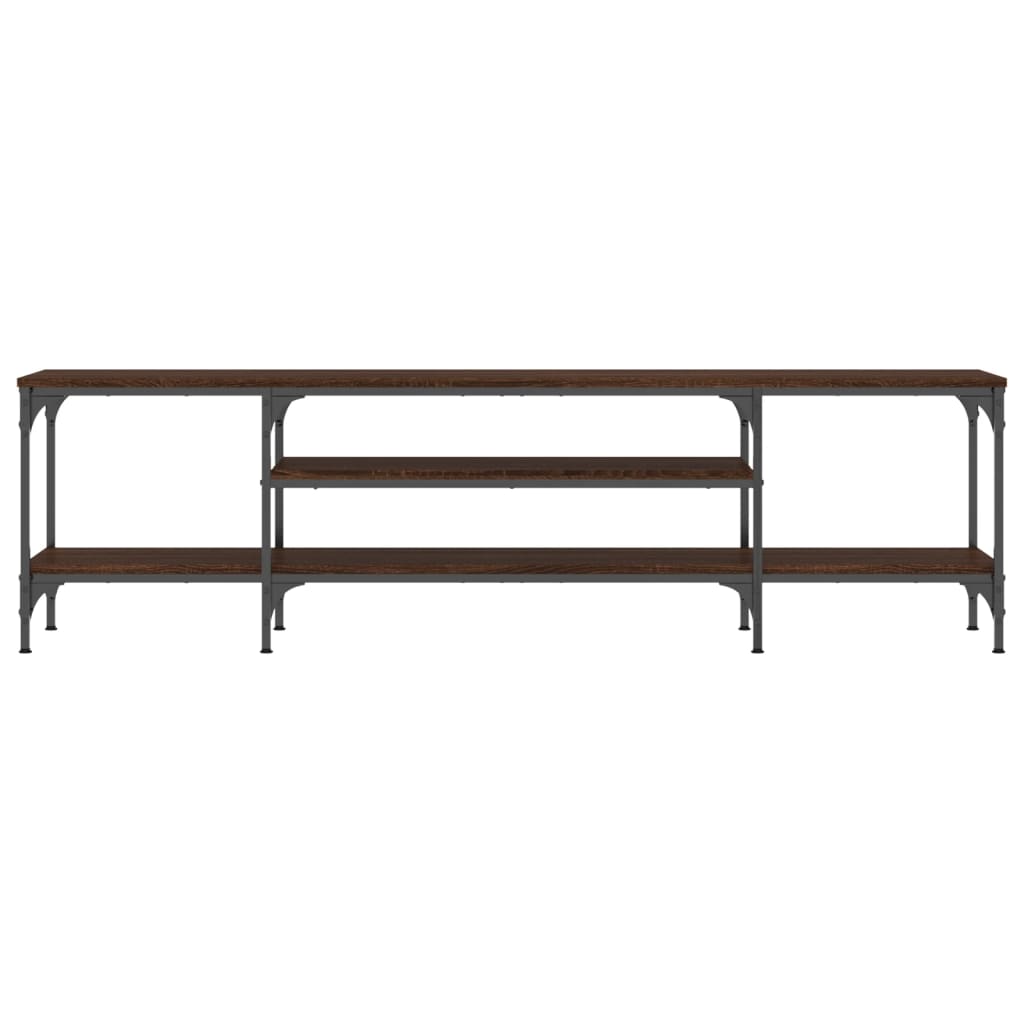 vidaXL TV Cabinet Brown Oak 161x35x45 cm Engineered Wood&Iron