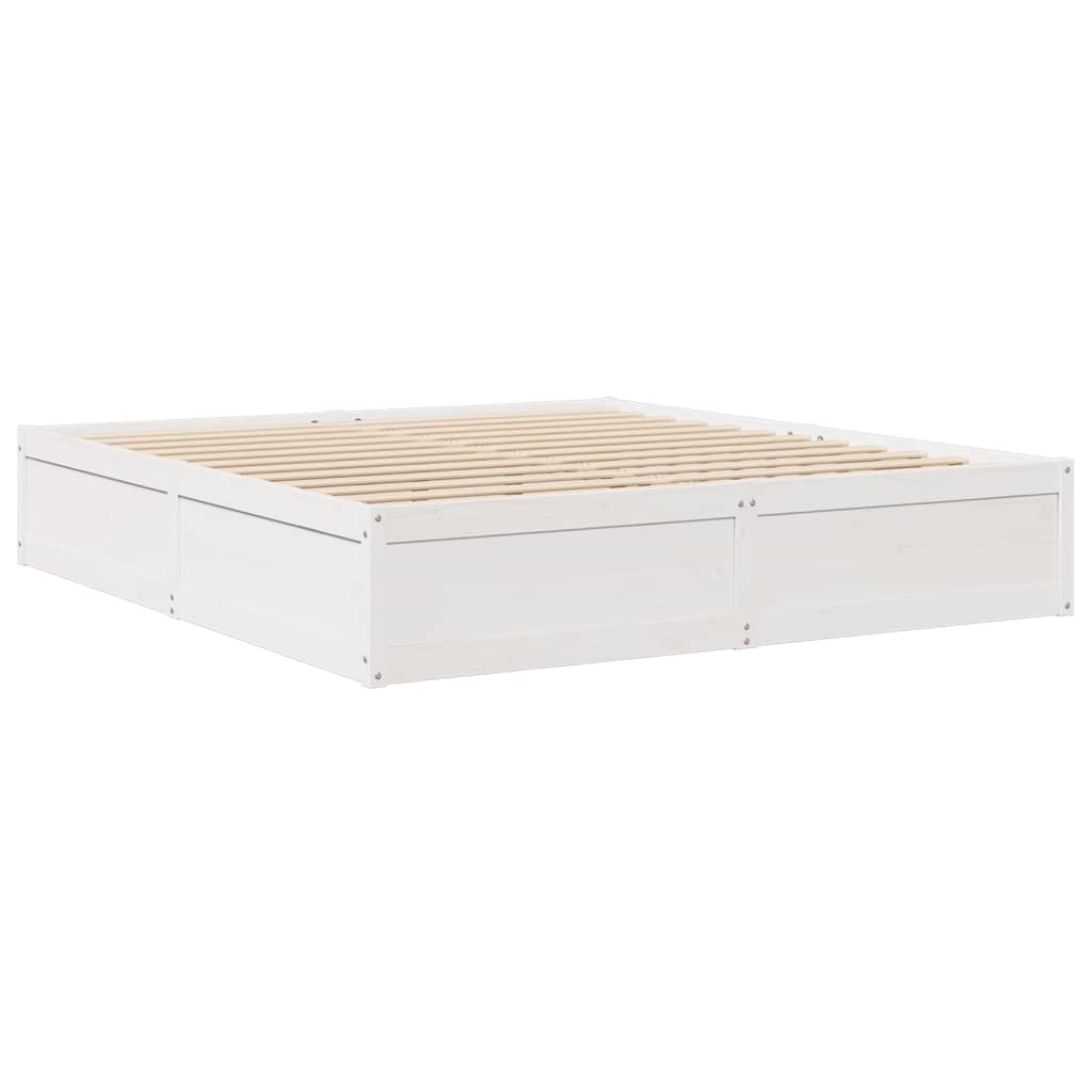 vidaXL Bed Frame without Mattress White 180x200 cm Super King Solid Wood Pine