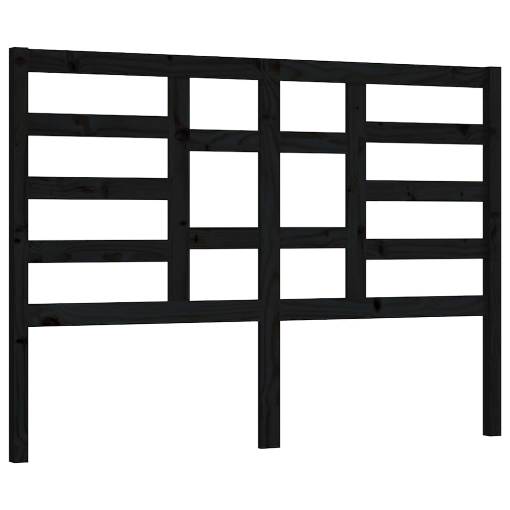 vidaXL Bed Headboard Black 146x4x104 cm Solid Wood Pine