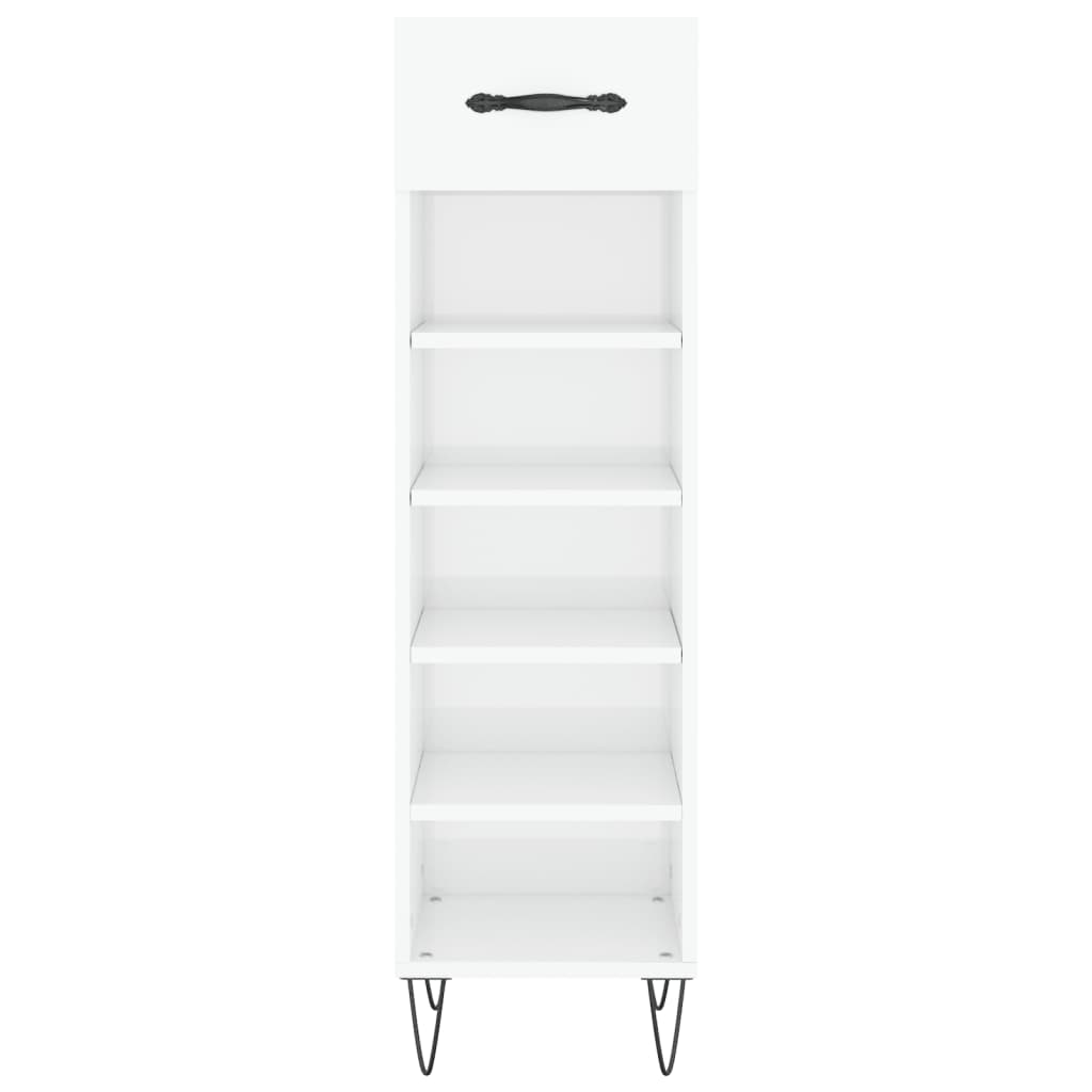 vidaXL Shoe Cabinet High Gloss White 30x35x105 cm Engineered Wood