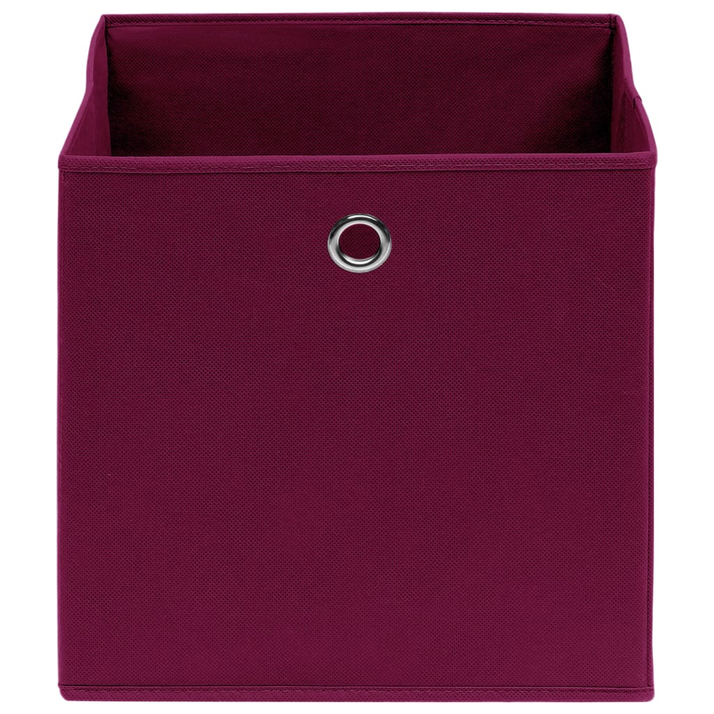 vidaXL Storage Boxes 10 pcs Dark Red 32x32x32 cm Fabric