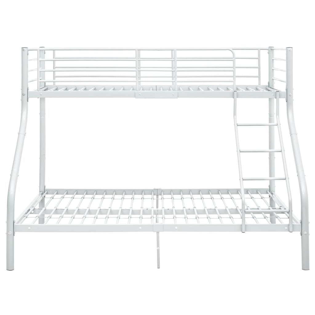 vidaXL Bunk Bed Frame without Mattress White Metal 140x200 cm/90x200 cm