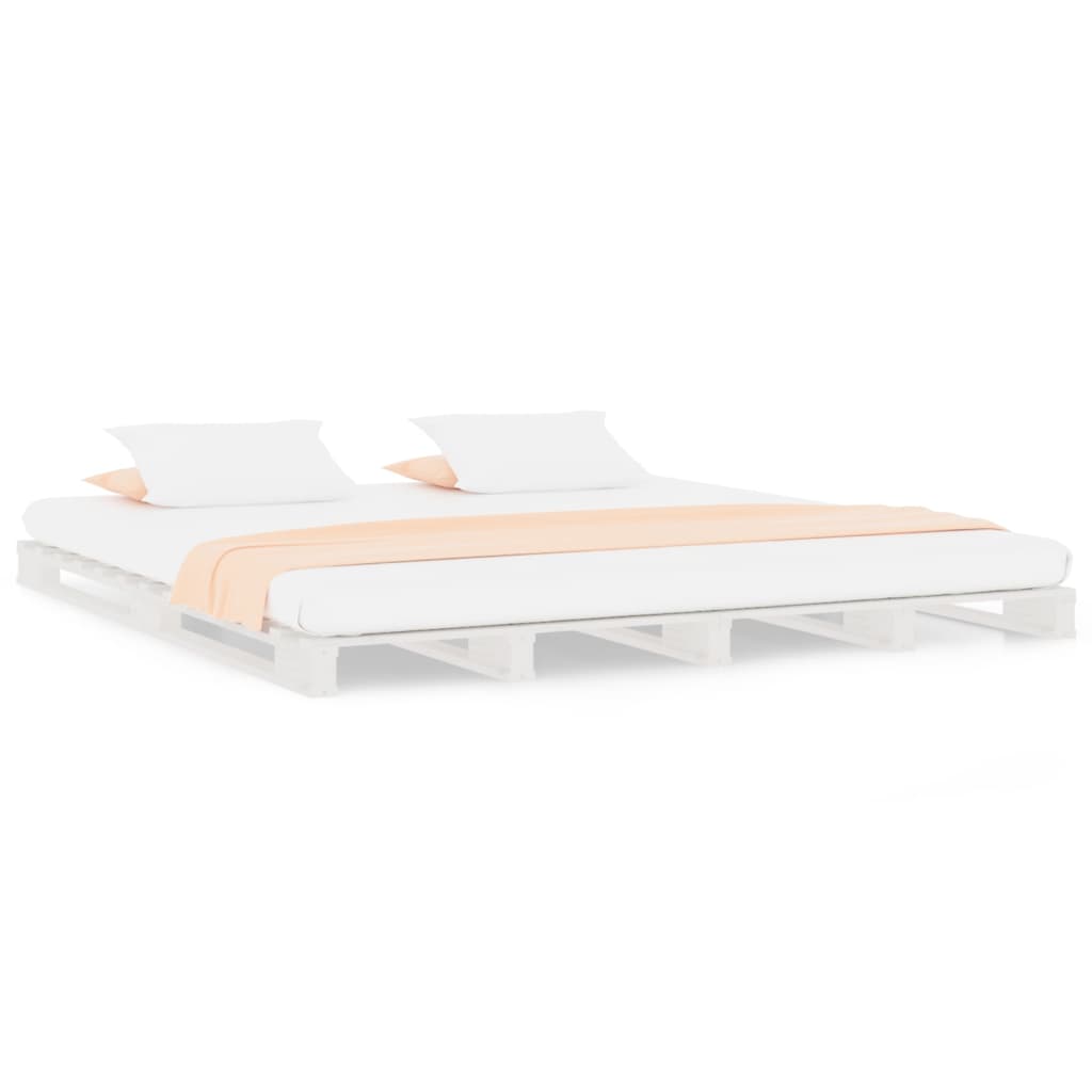 vidaXL Pallet Bed without Mattress White 140x190 cm Solid Wood