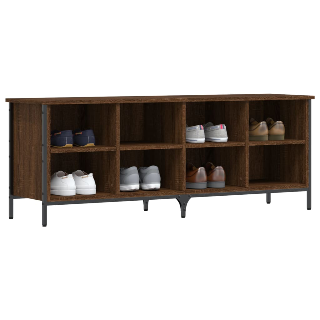 vidaXL Shoe Cabinet Brown Oak 131x35x50 cm Engineered Wood