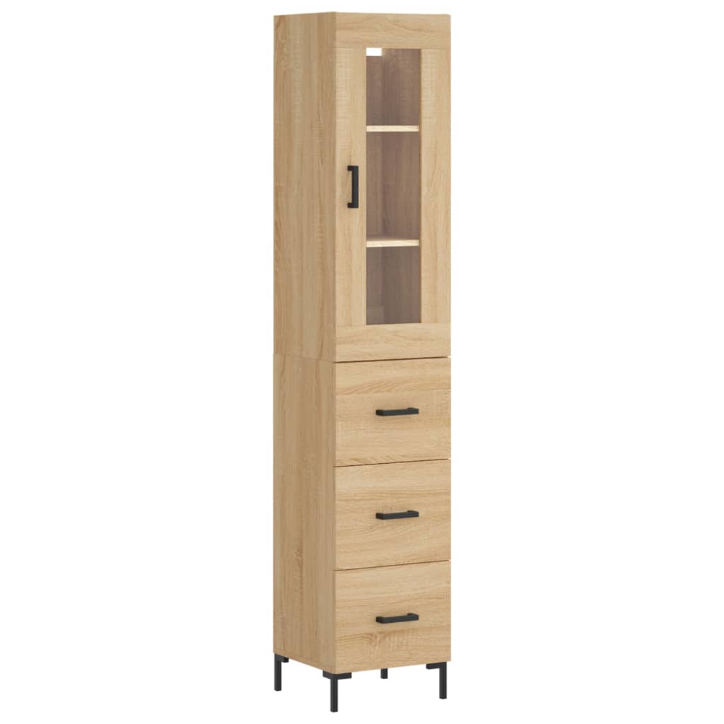 vidaXL Highboard Sonoma Oak 34.5x34x180 cm Engineered Wood