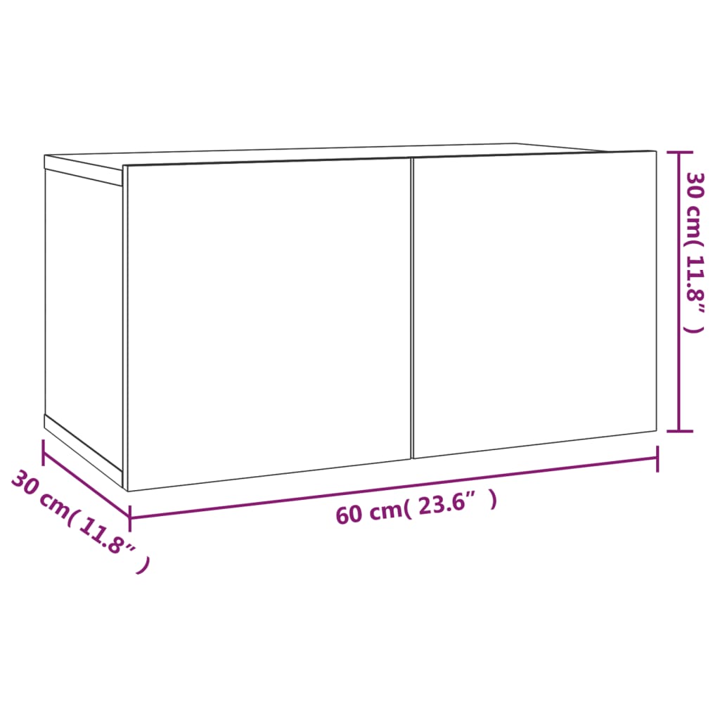 vidaXL 2 Piece TV Cabinet Set Smoked Oak Engineered Wood