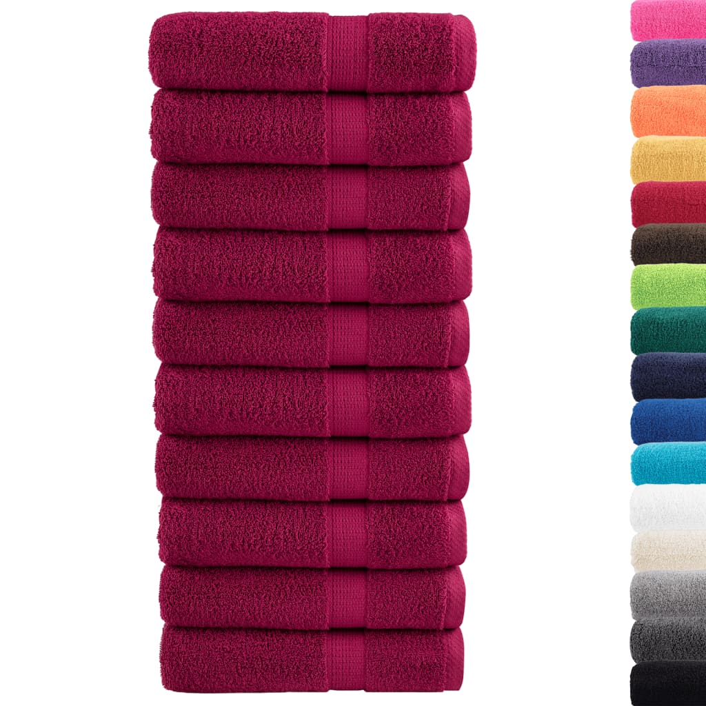 vidaXL Premium Hand Towels SOLUND 10pcs Bordeaux 50x100cm 600gsm