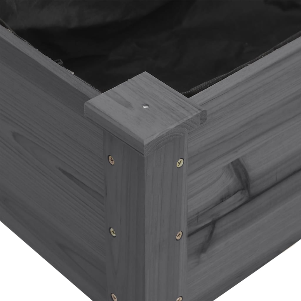 vidaXL Planter with Liner Grey 71x37x76 cm Solid Wood Fir