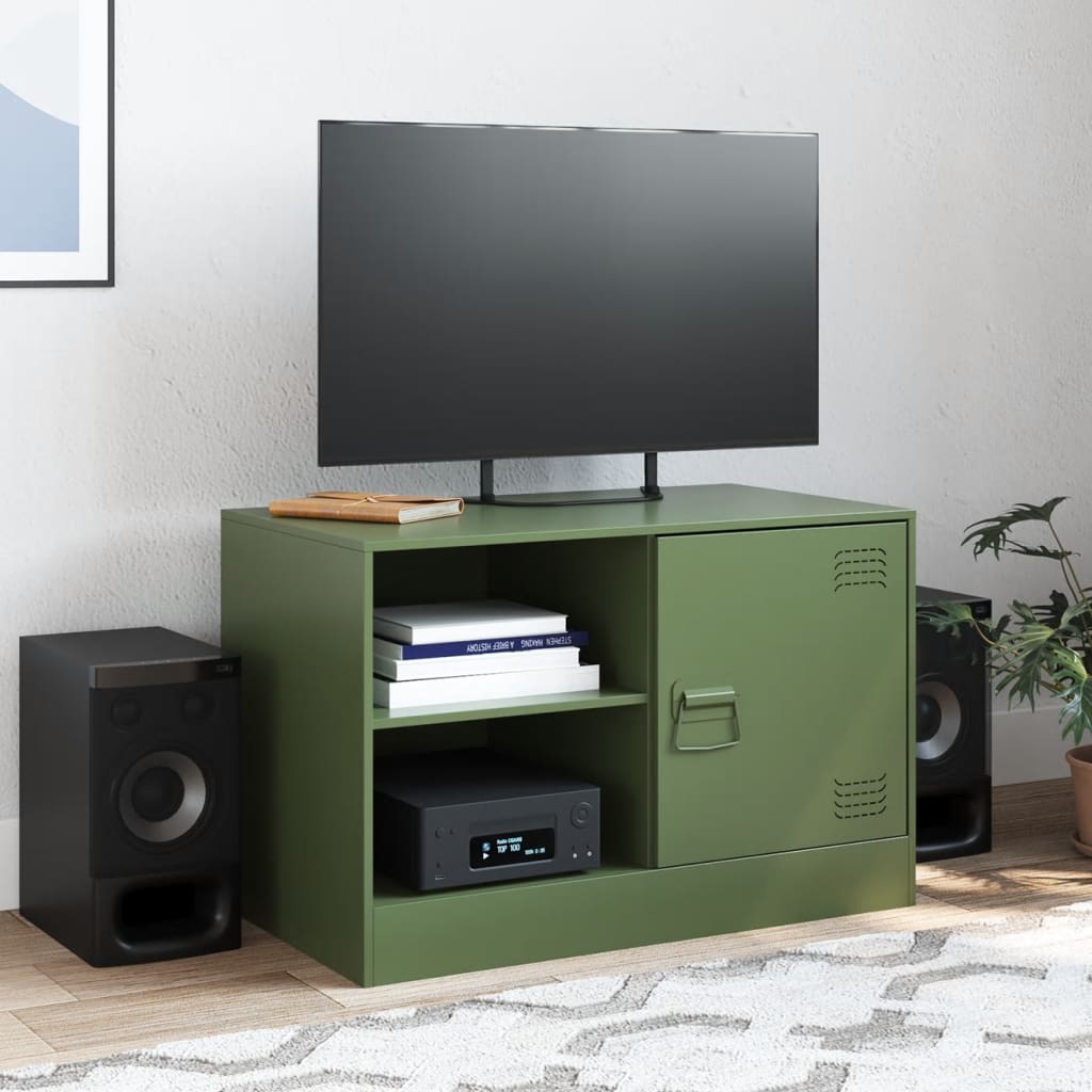 vidaXL TV Cabinet Olive Green 67x39x44 cm Steel