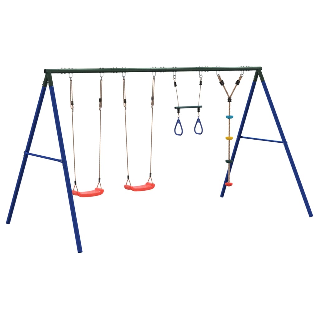 vidaXL Outdoor Swing Set with Swings. Trapeze. Disc Swing