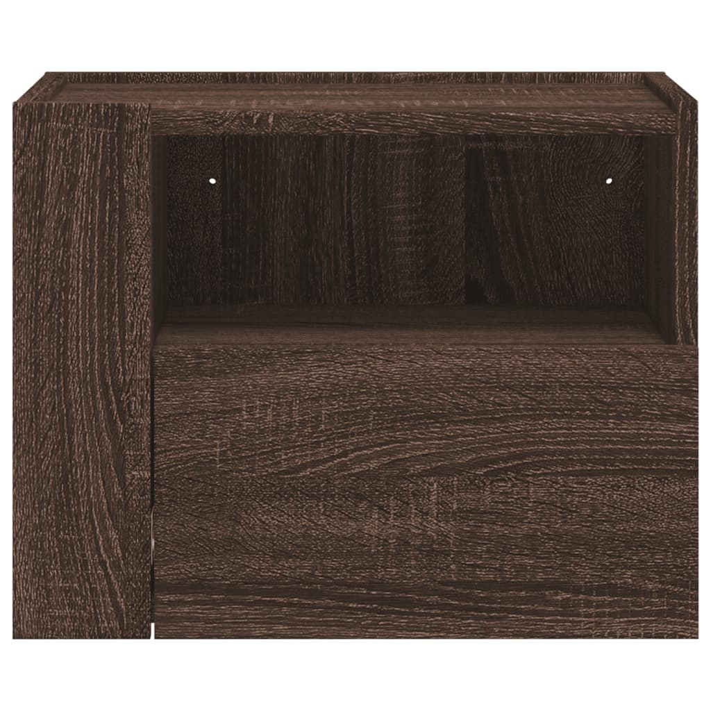 vidaXL Wall-mounted Bedside Cabinets 2 pcs Brown Oak 45x30x35 cm