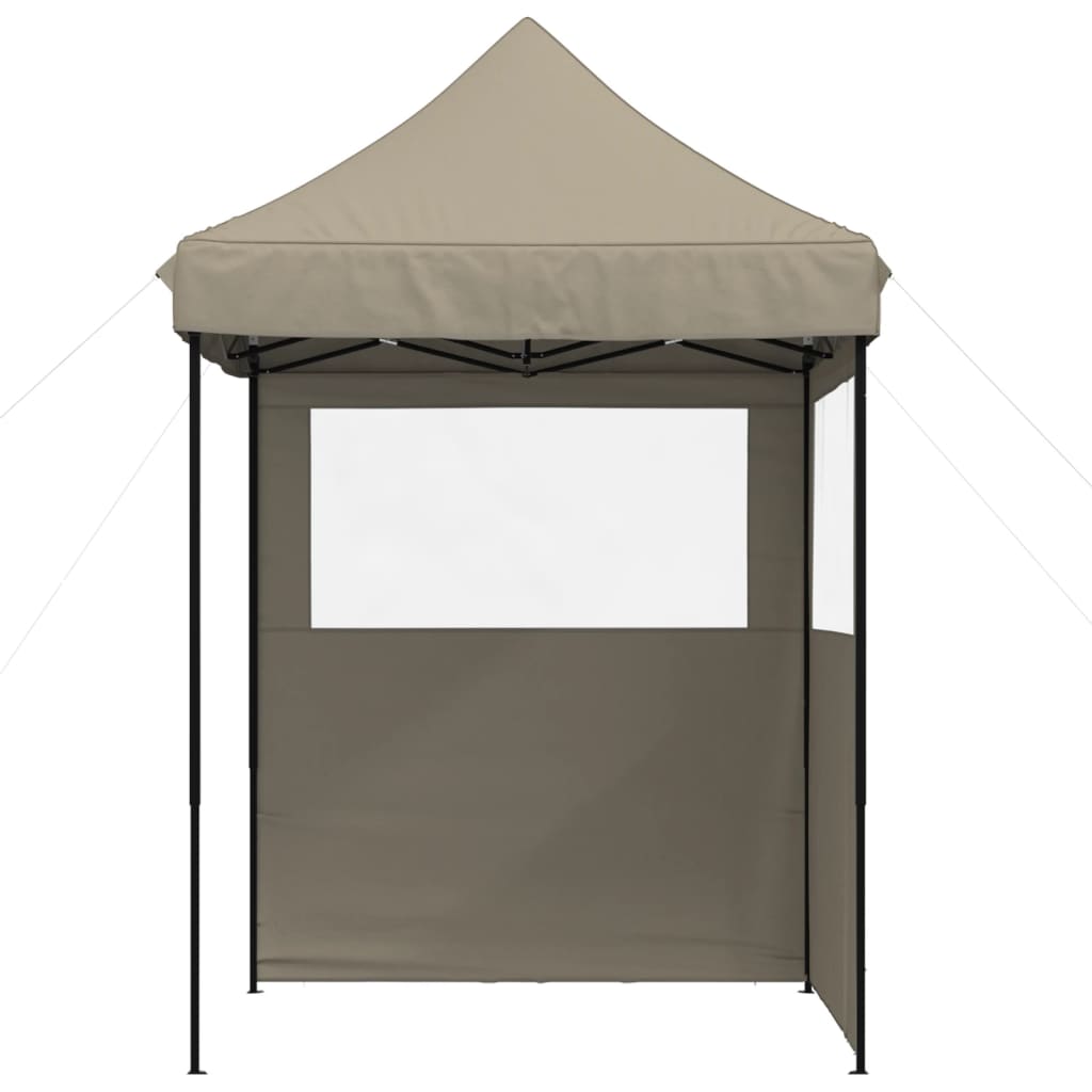 vidaXL Foldable Party Tent Pop-Up with 2 Sidewalls Taupe