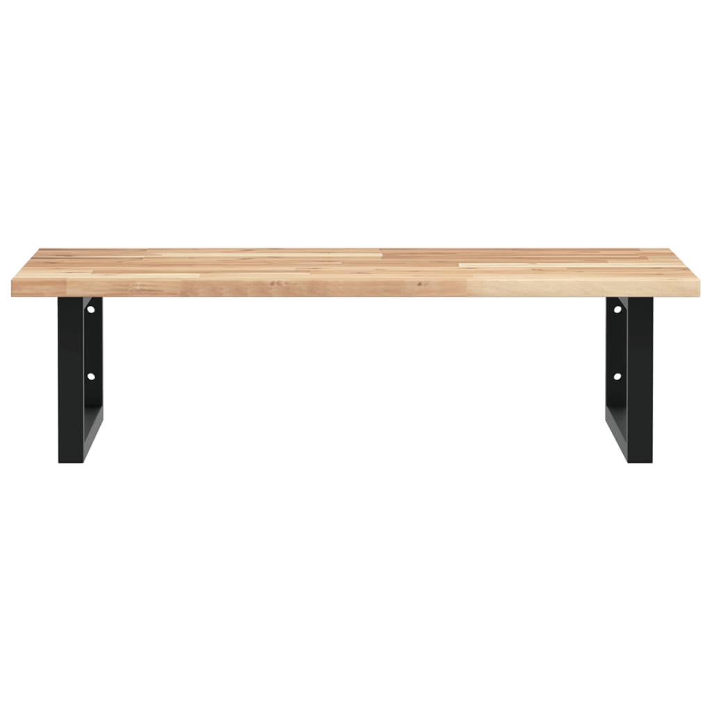 vidaXL Basin Shelf Wall Mounted Steel and Solid Wood Acacia