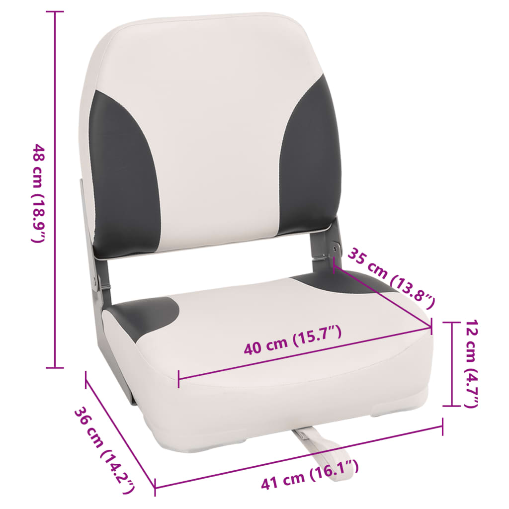 vidaXL 4 Piece Foldable Boat Seat Set Low Backrest