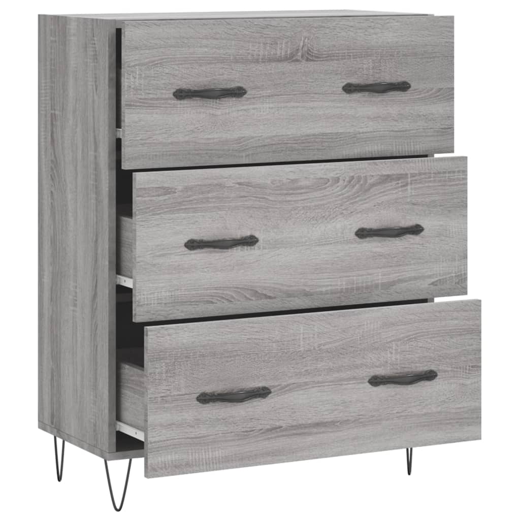 vidaXL Sideboard Grey Sonoma 69.5x34x90 cm Engineered Wood