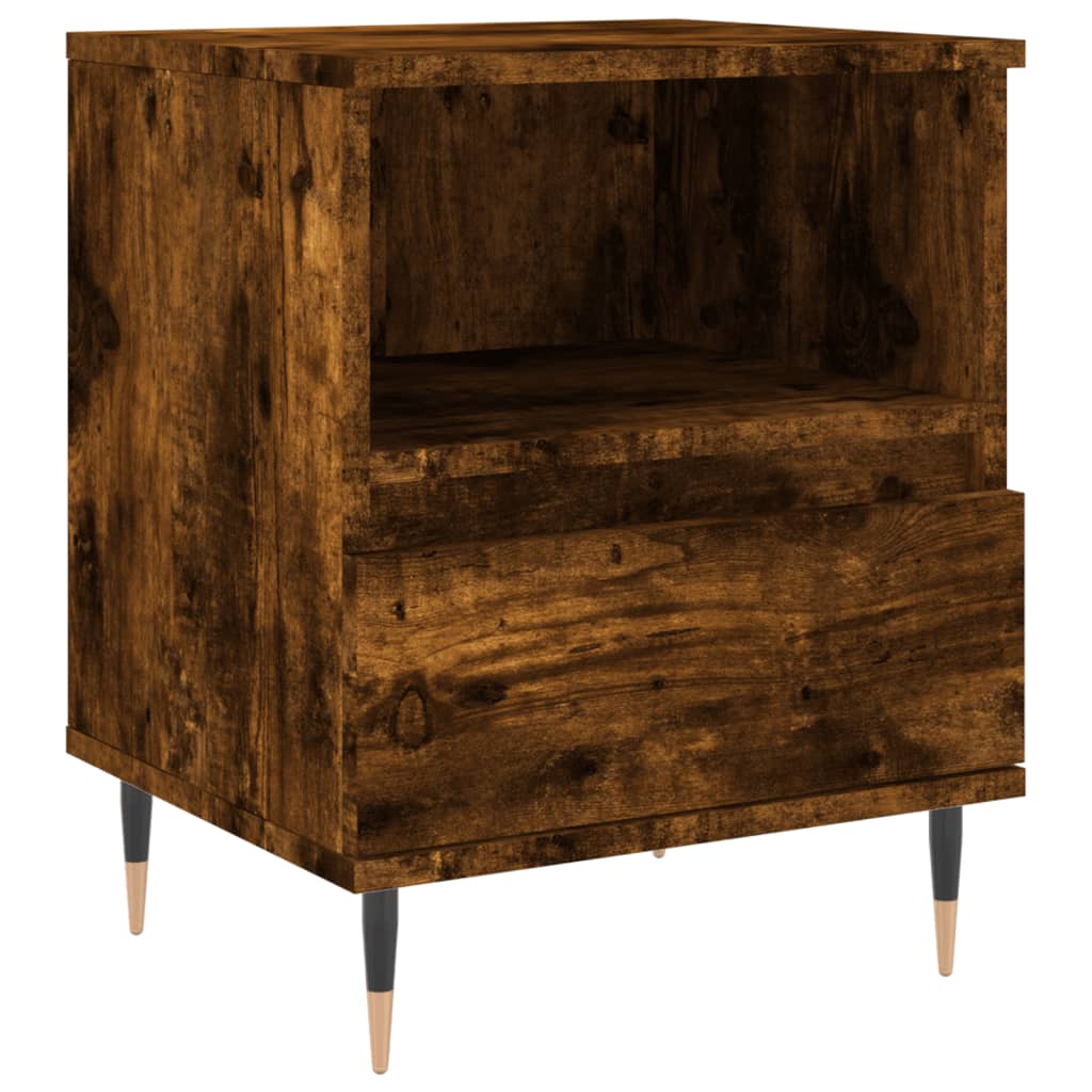 vidaXL Bedside Cabinet Smoked Oak 40x35x50 cm Engineered Wood