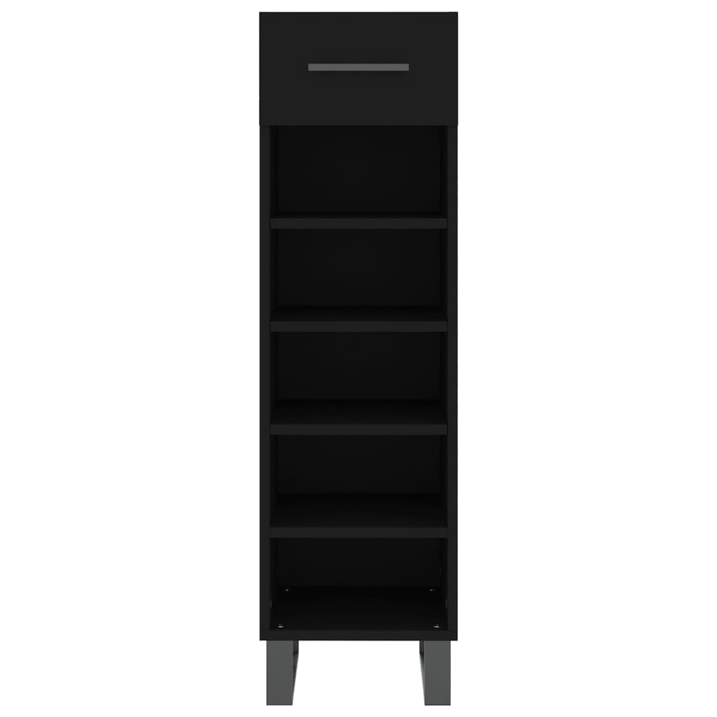 vidaXL Shoe Cabinet Black 30x35x105 cm Engineered Wood