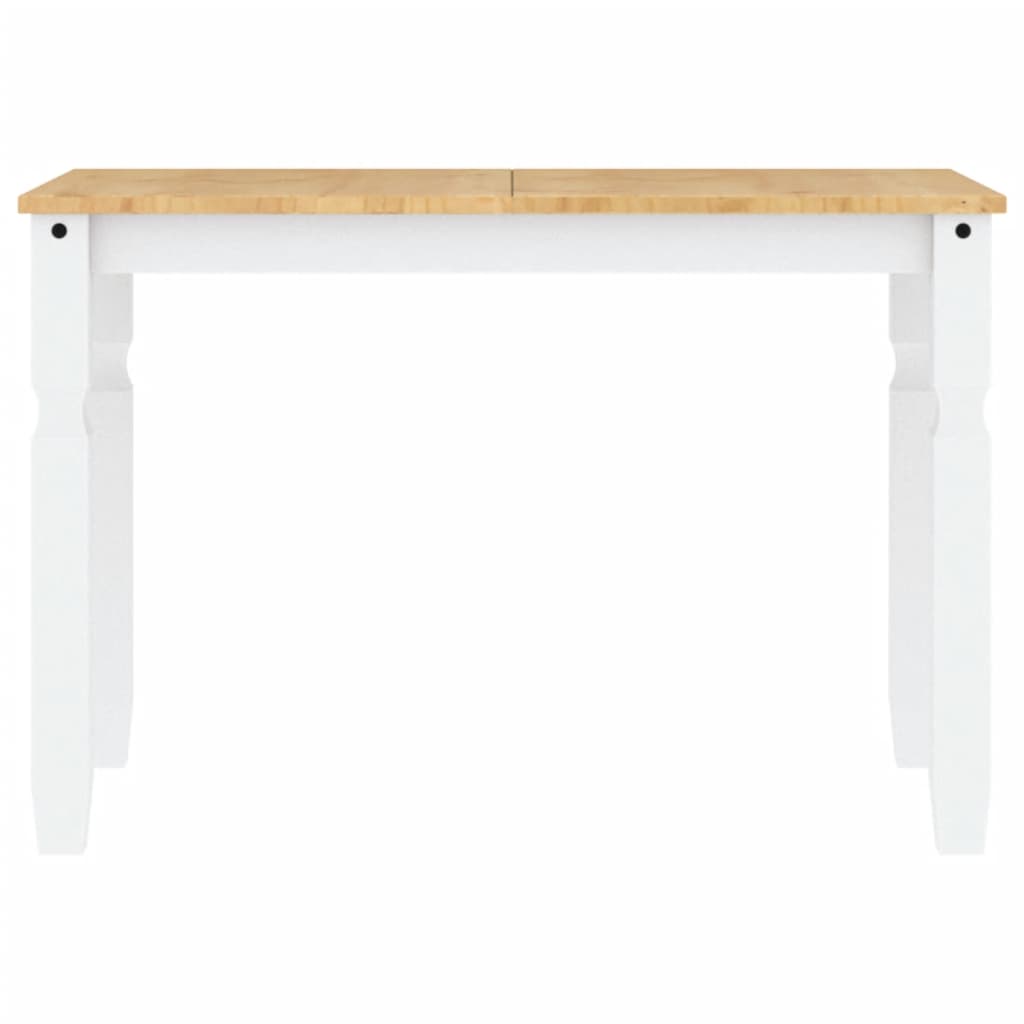 vidaXL Dining Table Corona White 112x60x75 cm Solid Wood Pine