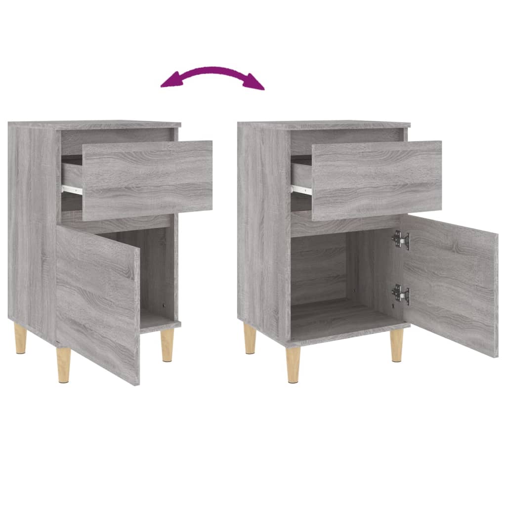 vidaXL Bedside Cabinets 2 pcs Grey Sonoma 40x35x70 cm