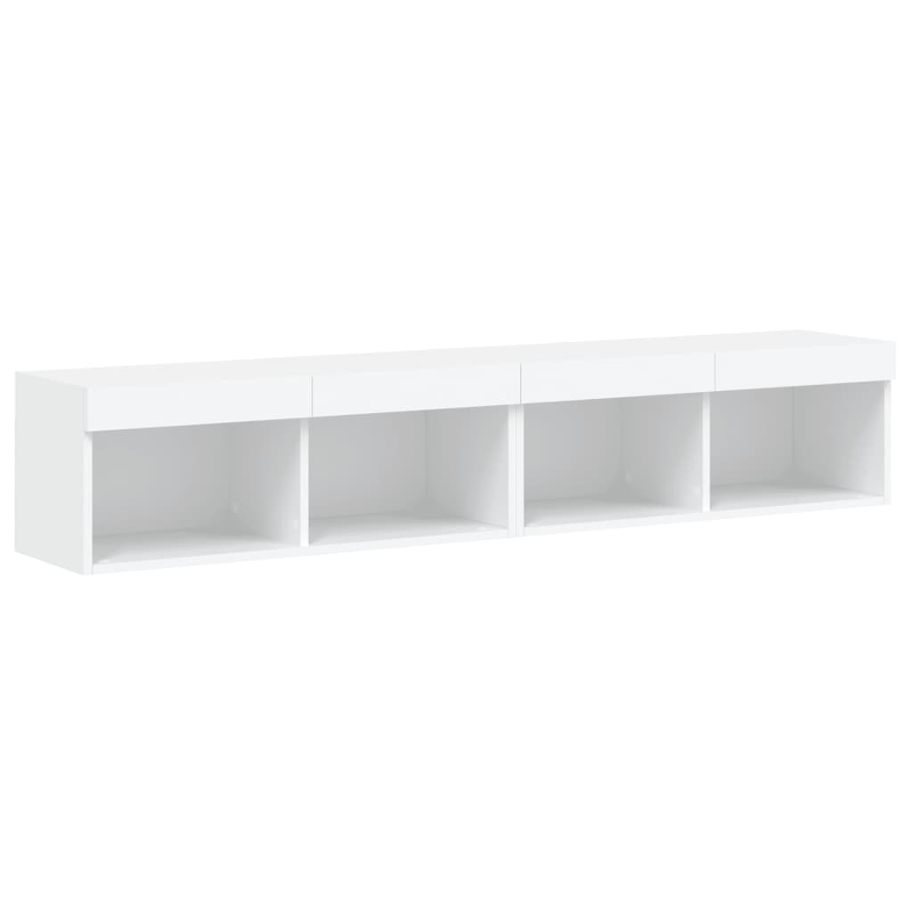 vidaXL TV Cabinets with LED Lights 2 pcs White 80x30x30 cm