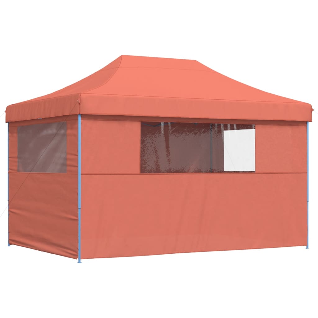 vidaXL Foldable Party Tent Pop-Up with 4 Sidewalls Terracotta