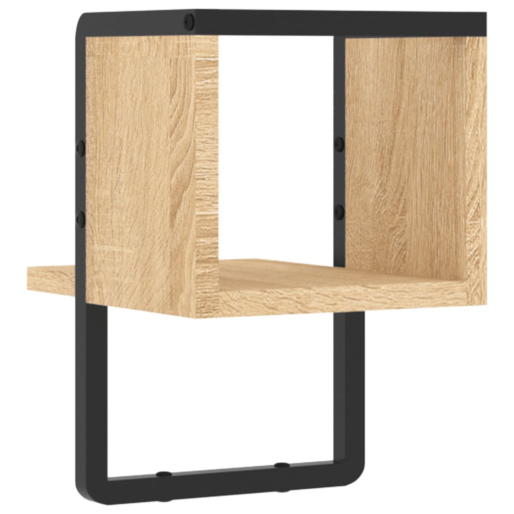 vidaXL Wall Shelf with Bar Sonoma Oak 20x25x30 cm