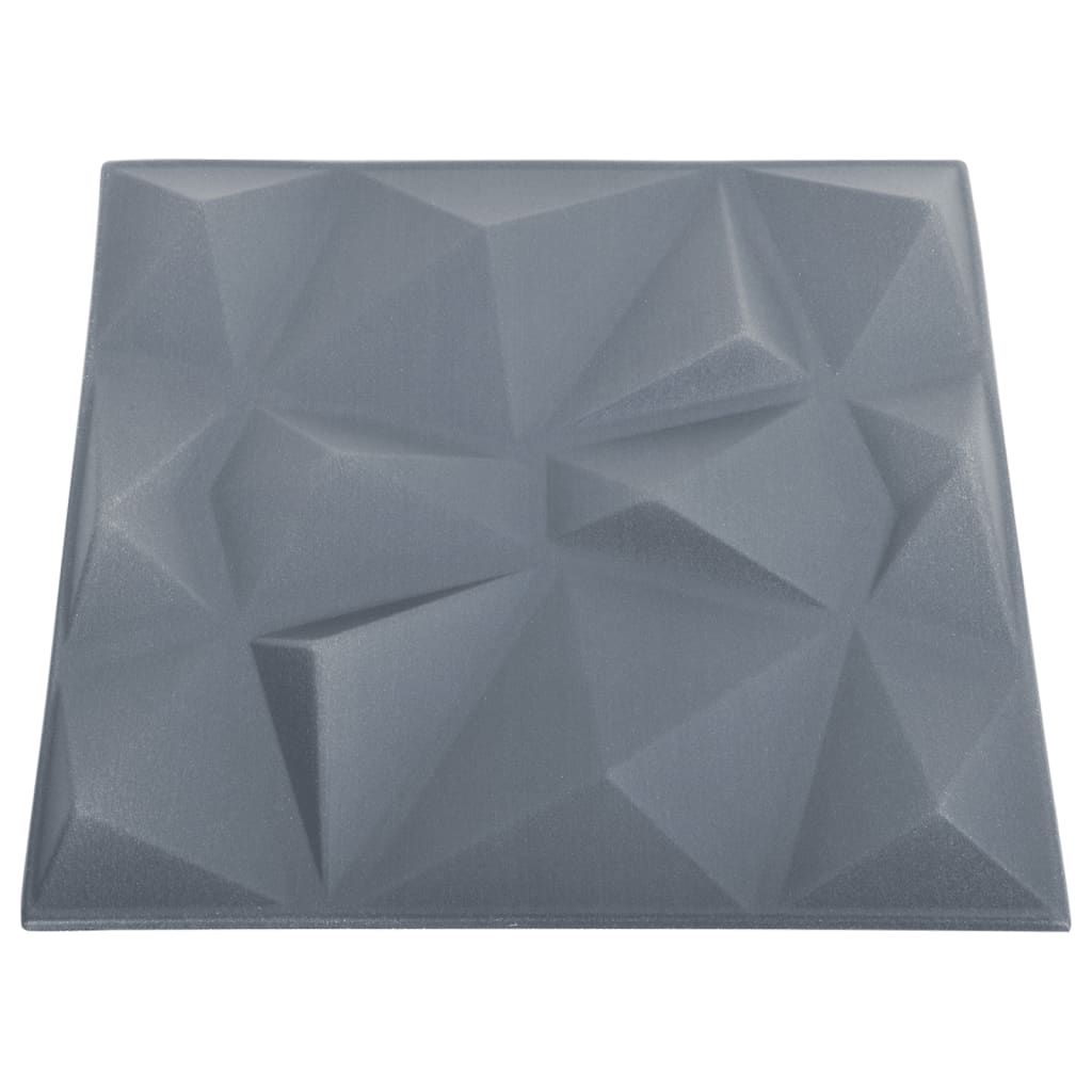 vidaXL 3D Wall Panels 12 pcs 50x50 cm Diamond Grey 3 m²