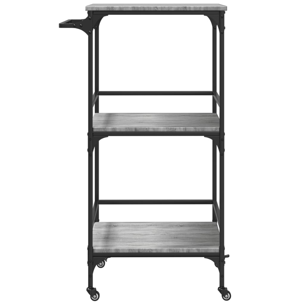 vidaXL Kitchen Trolley Grey Sonoma 60.5x50x105 cm Engineered Wood