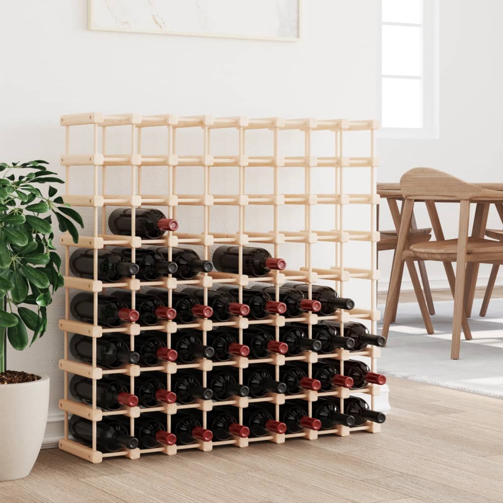 vidaXL Wine Rack for 72 Bottles 90.5x23x90.5 cm Solid Wood Pine