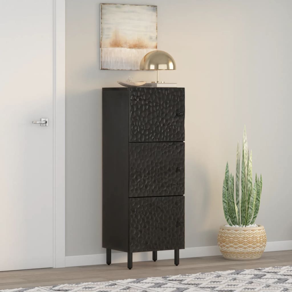 vidaXL Highboard Black 40x33x110 cm Solid Wood Mango